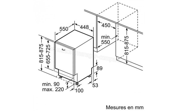 BOSCH SPV69T00EU - Schema d'encastrement