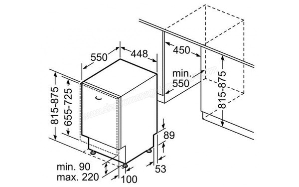 BOSCH SPV69T50EU - Sch&eacute;ma d'encastrement