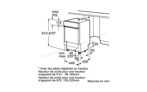 BOSCH SRI55M22EU - Sch&eacute;ma d'encastrement