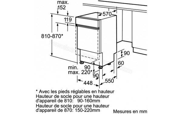 BOSCH SRI55M25EU - Sch&eacute;ma d'encastrement