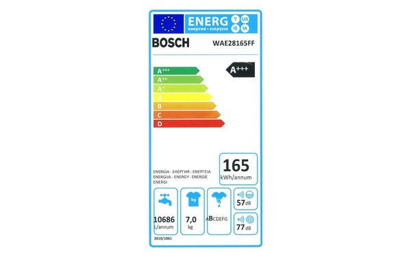 BOSCH WAE28165FF - &Eacute;tiquette &eacute;nergie