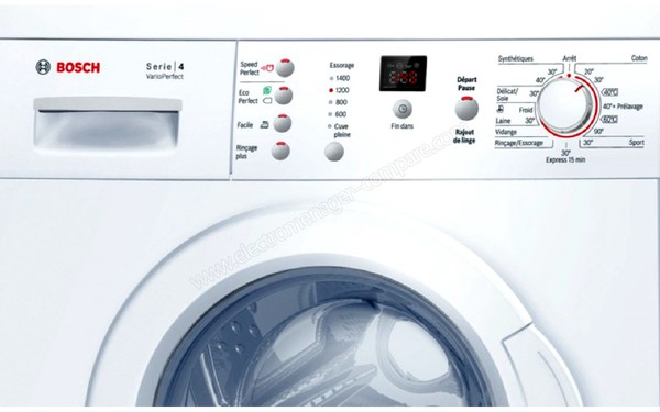 BOSCH WAE28330FF - Panneau de commandes (cr&eacute;dit : Darty)