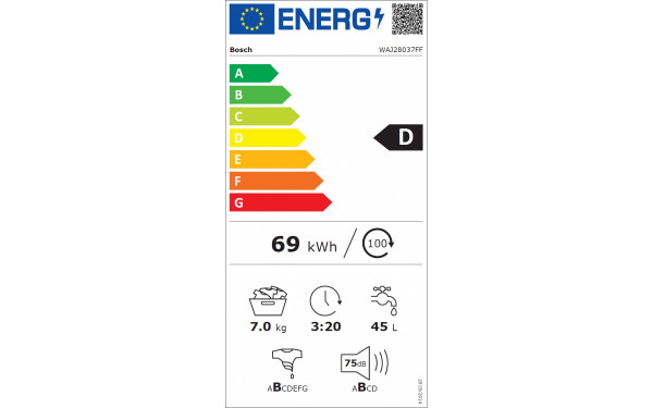 BOSCH WAJ28037FF - &Eacute;tiquette &eacute;nergie v2