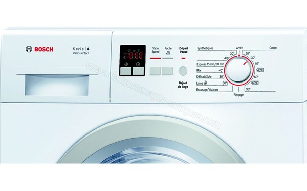 BOSCH WAK28120FF - Panneau de commandes (cr&eacute;dit : Boulanger)