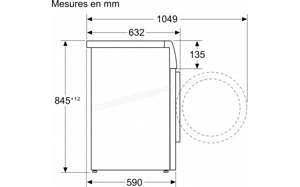 BOSCH WAN28239FR - Dimensions