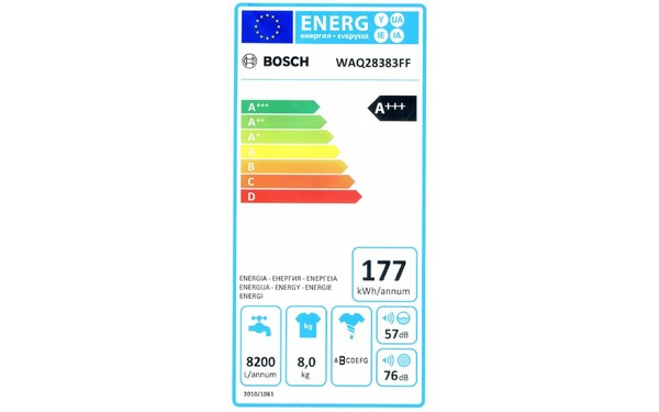 BOSCH WAQ28383FF - &Eacute;tiquette &eacute;nergie