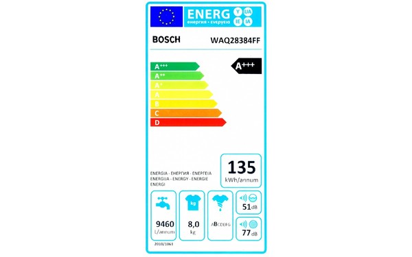 BOSCH WAQ28384FF - &Eacute;tiquette &eacute;nergie