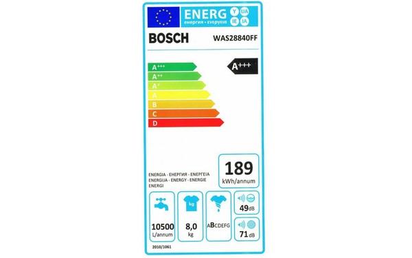 BOSCH WAS28840FF - &Eacute;tiquette &eacute;nergie