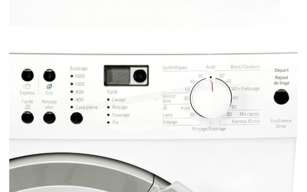 BOSCH WAS32382FF - Panneau de commandes (cr&eacute;dit : Darty)