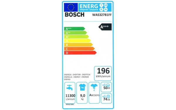BOSCH WAS327B1FF - &Eacute;tiquette &eacute;nergie