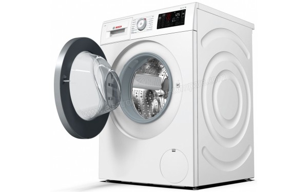 BOSCH WAT28618FF - Vue 3/4 droite avec hublot ouvert