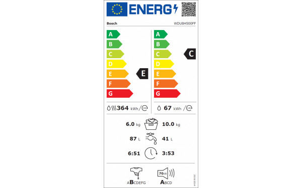 BOSCH WDU8H500FF - &Eacute;tiquette &eacute;nergie v2