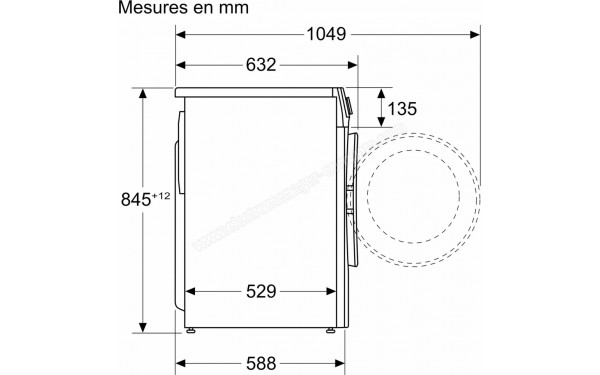 BOSCH WGG254FQFR - Dimensions