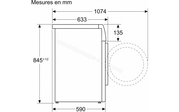 BOSCH WGH256ASFR - Dimensions