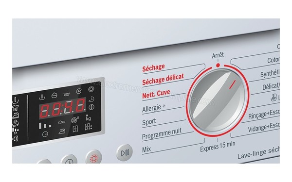 BOSCH WKD28541FF - Panneau de commandes (Vue n&deg;2)