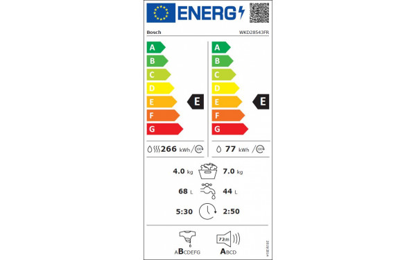 BOSCH WKD28543FR - &Eacute;tiquette &eacute;nergie v2
