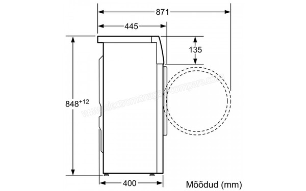 BOSCH WLG20260BY - Dimensions