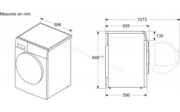 BOSCH WNG25402FR - Dimensions