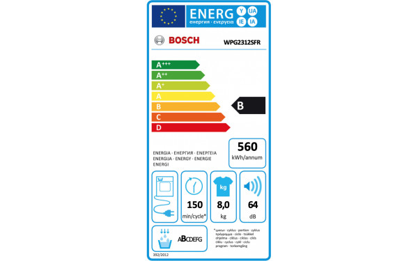 BOSCH WPG2312SFR - &Eacute;tiquette &eacute;nergie
