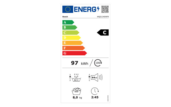 BOSCH WQG134DRFR - &Eacute;tiquette &eacute;nergie v2