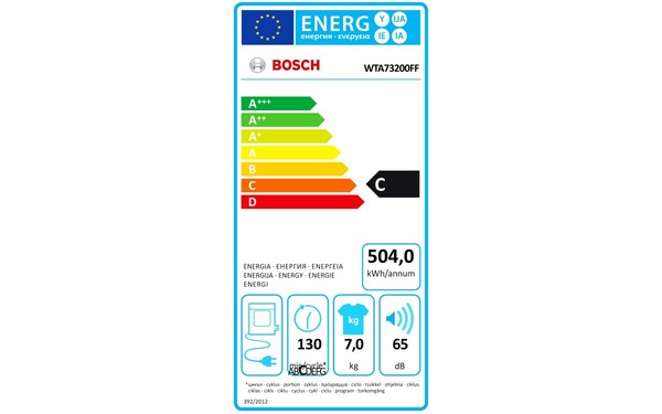 BOSCH WTA73200FF - &Eacute;tiquette &eacute;nergie