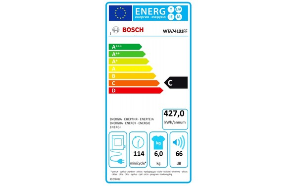 BOSCH WTA74101FF - &Eacute;tiquette &eacute;nergie