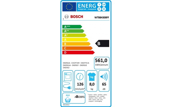 BOSCH WTB84300FF - &Eacute;tiquette &eacute;nergie