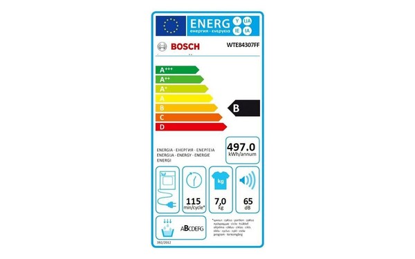 BOSCH WTE84307FF - &Eacute;tiquette &eacute;nergie
