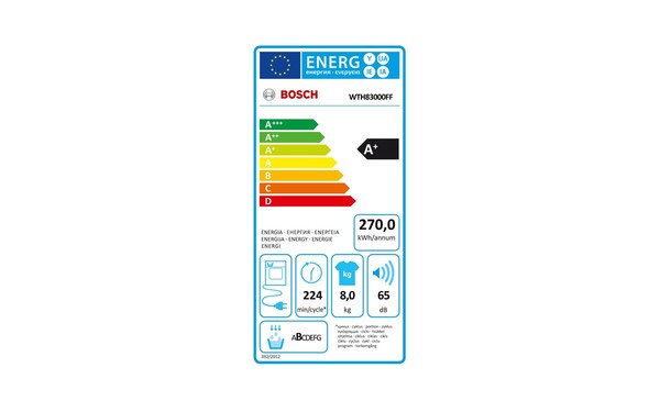 BOSCH WTH83000FF - &Eacute;tiquette &eacute;nergie