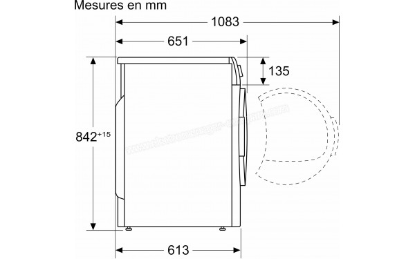 BOSCH WTH83014FR - Dimensions