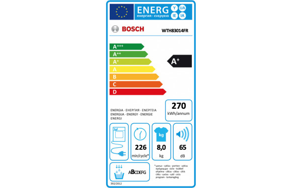 BOSCH WTH83014FR - &Eacute;tiquette &eacute;nergie