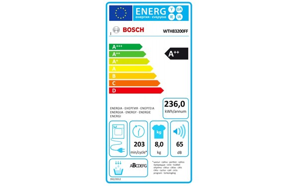 BOSCH WTH83200FF - &Eacute;tiquette &eacute;nergie