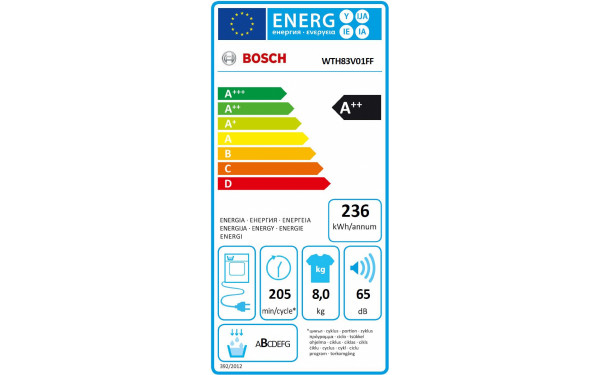 BOSCH WTH83V01FF - &Eacute;tiquette &eacute;nergie