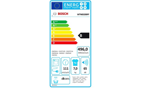 BOSCH WTN83200FF - &Eacute;tiquette &eacute;nergie
