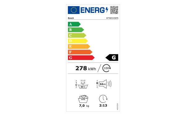BOSCH WTN85V08FR - &Eacute;tiquette &eacute;nergie v2