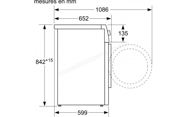 BOSCH WTR83V00FF - Dimensions