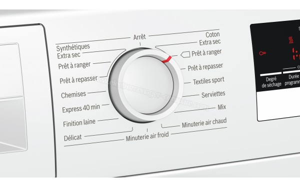 BOSCH WTR83V01FF - Vue des programmes