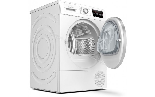BOSCH WTR85T09FF - Vue 3/4 gauche avec hublot ouvert