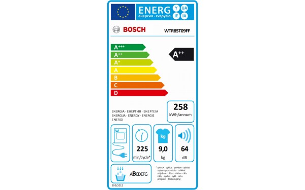 BOSCH WTR85T09FF - &Eacute;tiquette &eacute;nergie