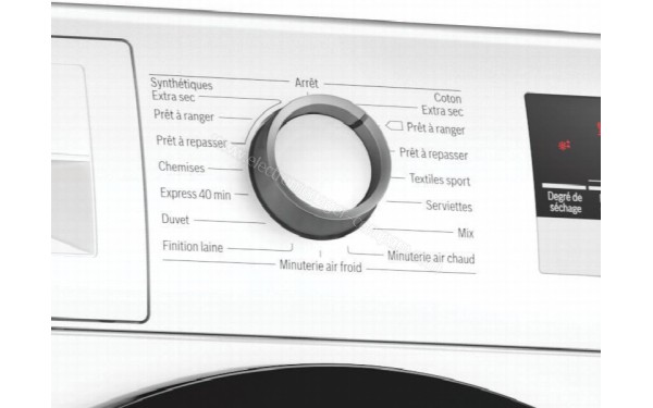 BOSCH WTR85V02FF - Vue des programmes (cr&eacute;dit : Boulanger)