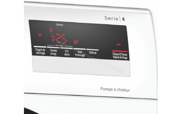 BOSCH WTR85V02FF - Vue des options (cr&eacute;dit : Boulanger)
