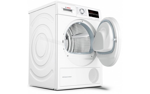 BOSCH WTW84460FF - Vue 3/4 gauche porte ouverte (cr&eacute;dit : Boulanger)