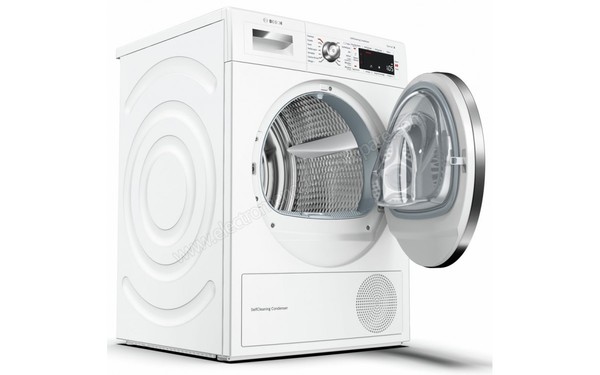 BOSCH WTWH7591FF - Vue 3/4 gauche avec hublot ouvert