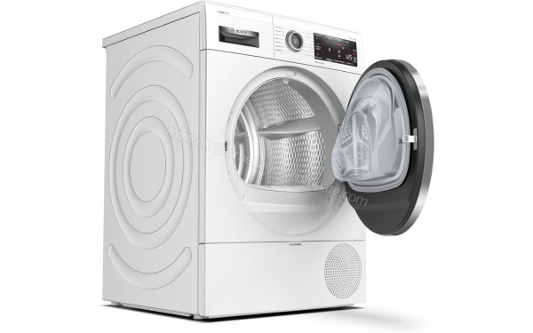 BOSCH WTX87KH9FF - Vue 3/4 gauche avec hublot ouvert