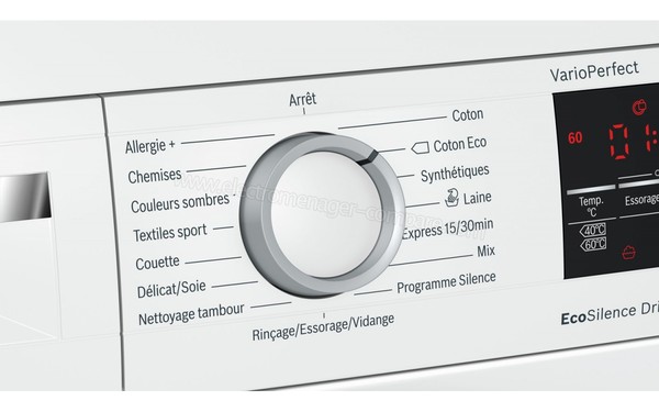 BOSCH WUQ28408FF - Vue des commandes
