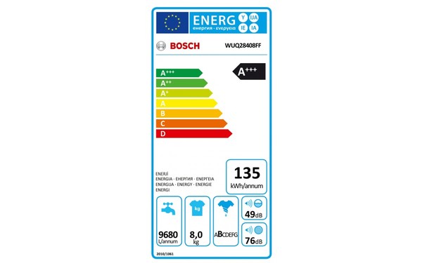 BOSCH WUQ28408FF - &Eacute;tiquette &eacute;nergie