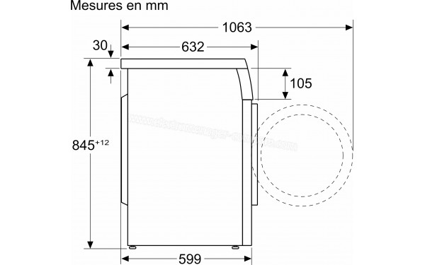 BOSCH WUU24T09FF - Dimensions