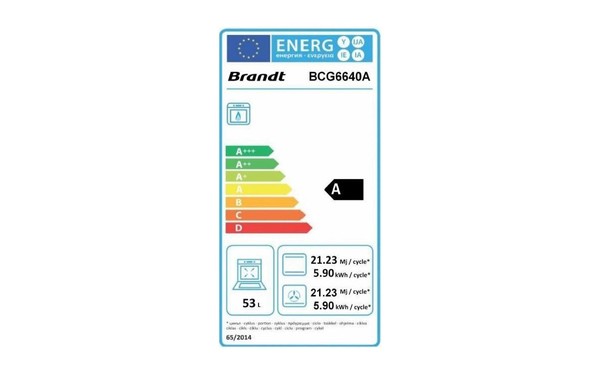 BRANDT BCG6640A - &Eacute;tiquette &eacute;nergie