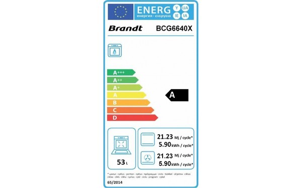 BRANDT BCG6640X - &Eacute;tiquette &eacute;nergie