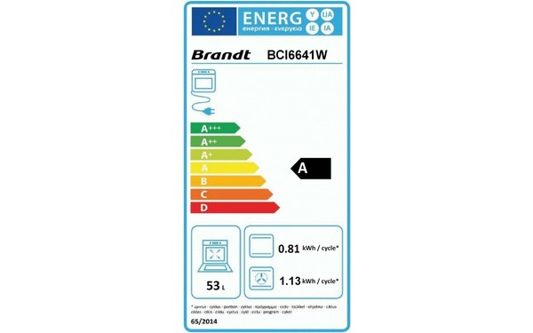 BRANDT BCI6641W - &Eacute;tiquette &eacute;nergie